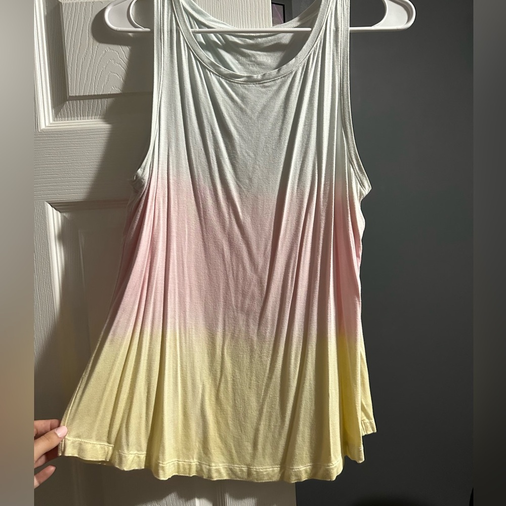 Gradient Sleeveless Top - Light Blue, Pink, Yellow